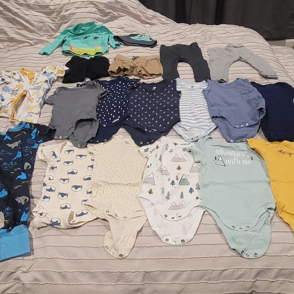 6-9 Month Baby Boy Bundle tops pants shorts pajamas swim